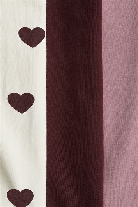 3-pack long-sleeved tops - Dark red/Hearts - Kids | H&M IN