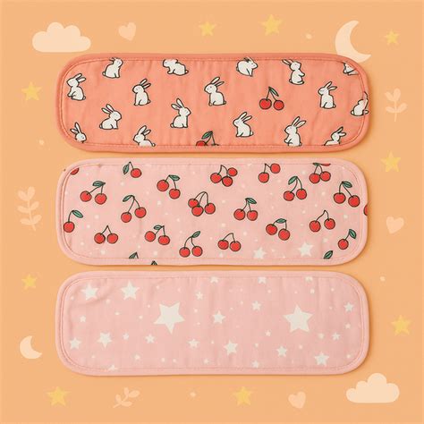 Organic Muslin Burp Cloth Set of 3 | Cherry, Rabbit & Star Designs – U ...