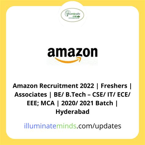 Amazon Recruitment 2022 | Freshers | Associates | BE/ B.Tech – CSE/ IT ...