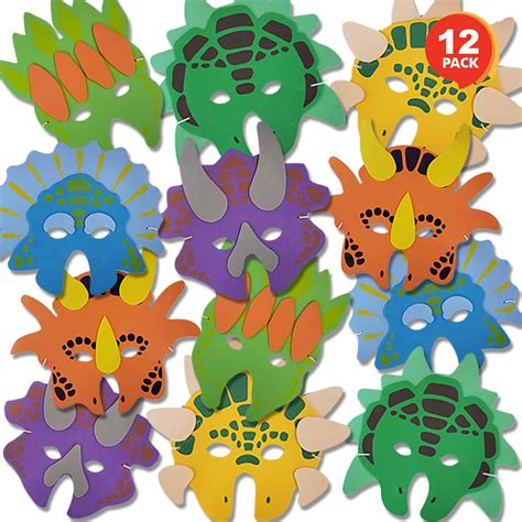ArtCreativity Foam Dinosaur Masks for Kids - Pack of 12 - Assorted ...