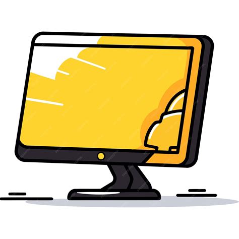 A simple cartoonstyle illustration of a desktop computer monitor ...