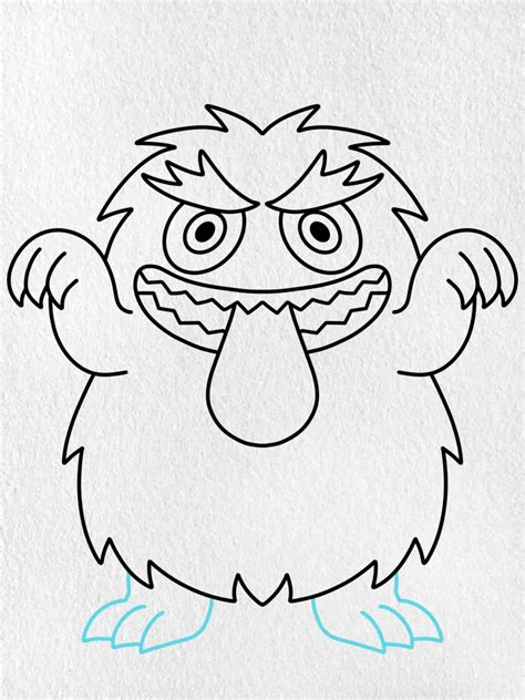 Simple Scary Monster Drawing For Halloween