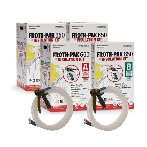 Froth Pak Dow 650, 2 Spray Foam Insulation Kits, Class A Fire Rated ...