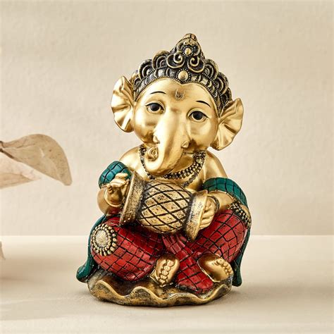 Buy Alpana Ojas Polyresin Ganesha with Dholak Figurine from Home Centre ...