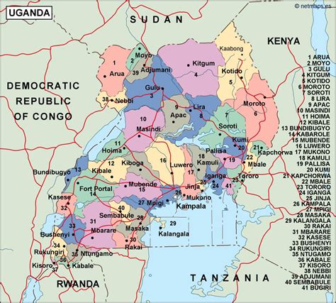 uganda political map. Vector Eps maps. Eps Illustrator Map | Vector World Maps
