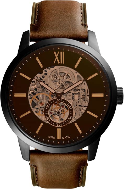 Buy Fossil Men Leather Townsman Analog Black Dial Watch-Me3155, Brown ...