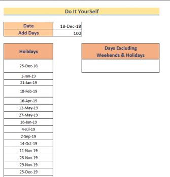 Image result for Excel Count Days excluding Weekends