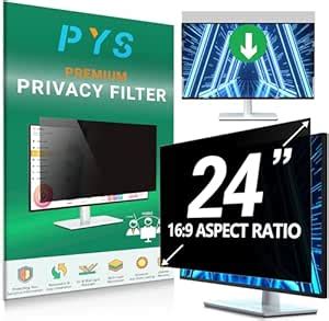 PYS 24 inch Laptop Screen Privacy Filter, Removable Reusable Antiglare ...