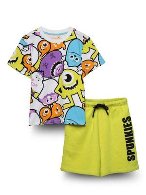 Buy Spunkies Stylish AOP Cotton Unisex T-Shirt with Shorts (Set of 2 ...