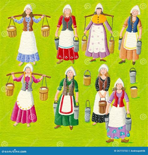 Eight Maids A Milking Stock Photography - Image: 26773732