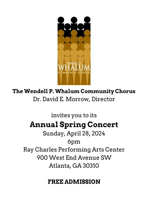 Wendell P. Whalum Community Chorus Spring Concert, Ray Charles ...
