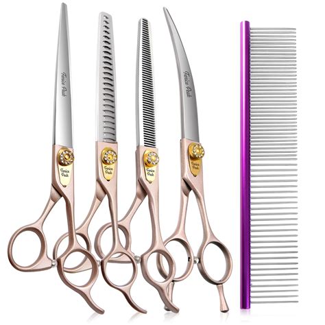 Buy Fenice Peak 7‘’ Professional Dog Grooming Scissors Set Rose Gold ...
