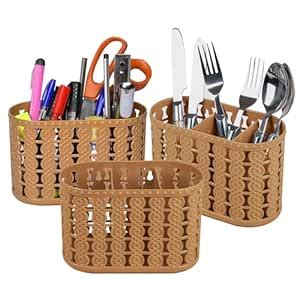 Kuber Industries Pack of 3 Cutlery Holder | Kitchen Organizer With 3 ...