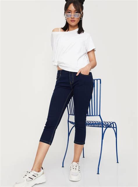Buy Women Solid Denim Capris Online at just Rs. 799.0 - 1000012045203 ...