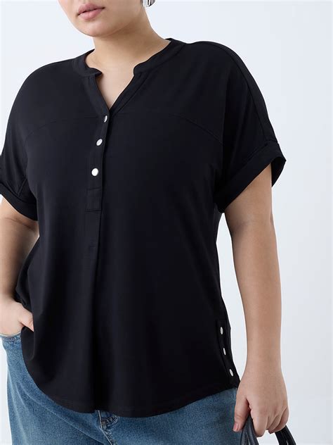 Buy Gia Black Solid Top from Westside