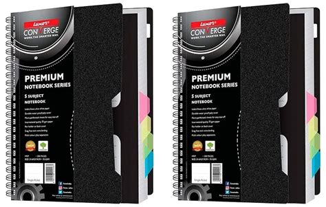Luxor 5 Subject Notebook | 70 gsm Paper | Single Ruled | Pages - 300 ...