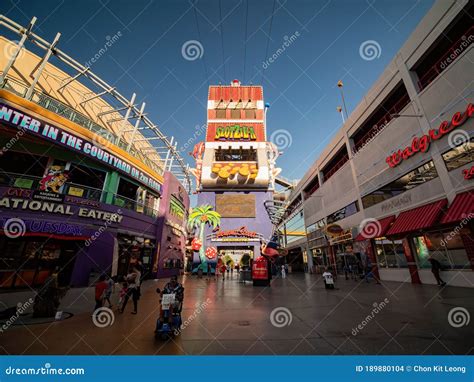 Afternoon View of the Fun SlotZilla Zip Line in Downtown Las Vegas ...