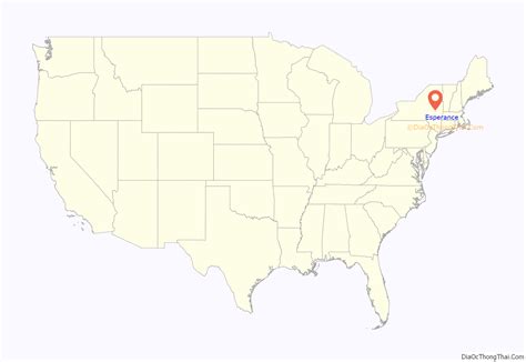 Map of Esperance village, New York - Thong Thai Real