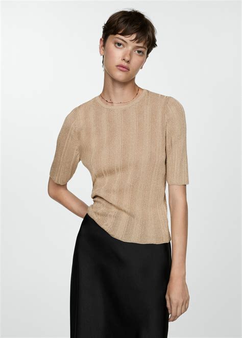 Lurex knitted top - Women | MANGO USA