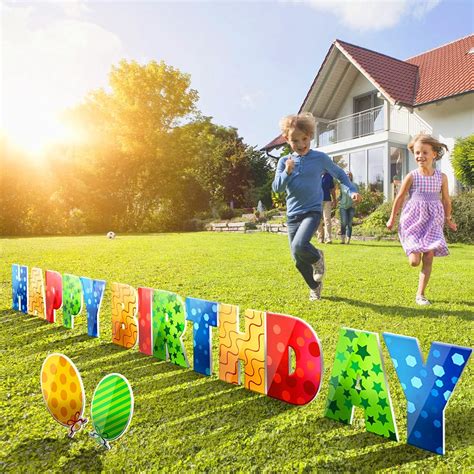 Buy Krafty Box Happy 15" Birthday Yard Signs with Stakes Colorful ...