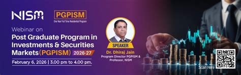 Webinar on Post Graduate Program in Investments and Securities Markets ...