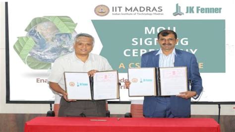 IIT Madras partners with JK Fenner to support research on developing ...