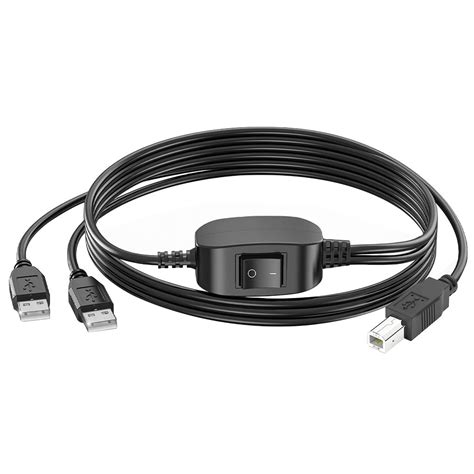 Verilux® 2 IN 1 USB Printer Cable, 6.6FT/2M Dual USB A Male to USB B 2. ...