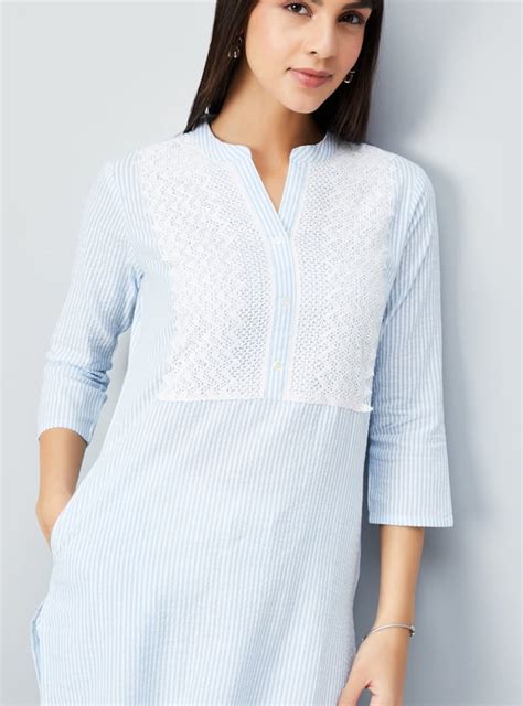 Buy Women Lace Detail Straight Kurta Online at just Rs. 699.0 ...