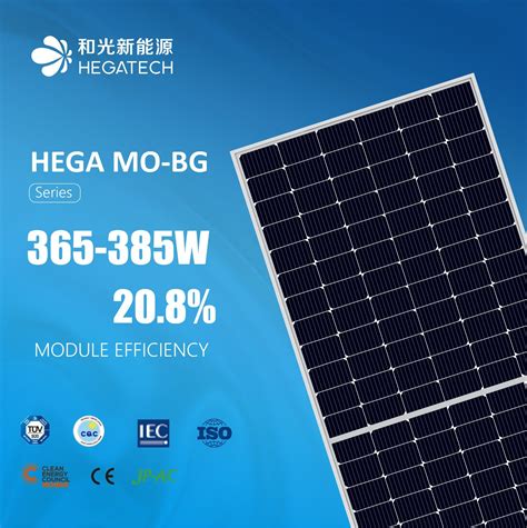 Hegatech Half Cell Solar Panel 166mm-365W 370W 375W 380W 385W-Bg ...
