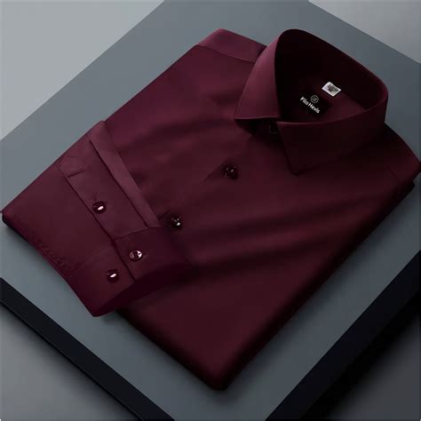 Men's Formal Regular Fit Cotton Full Sleeve Shirt - Wine