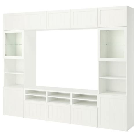 BESTÅ TV storage combination/glass doors, white/Pipmakare white ...