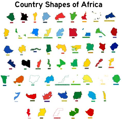 Country Shapes of Africa (White Background) by HispaniolaNewGuinea on ...