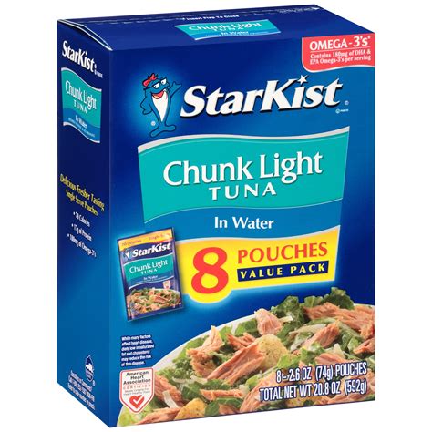 (8 Pouches) StarKist Chunk Light Tuna in Water, 2.6 oz - Walmart.com