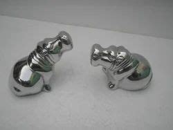 Aluminium Animal Sculpture - Metal Hippo Pair Exporter from Moradabad
