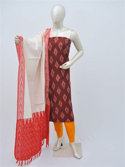 Pochampally Ikat Dress Material with Same Dupatta – DressesForWomen.IN