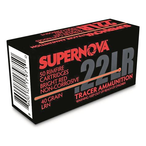 Supernova Red Tracer Ammo, .22LR, LRN, 40 Grain, 50 Rounds | Sportsman ...