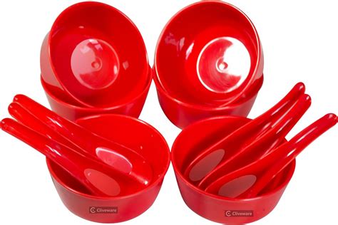 Cliveware Plastic Microwave Safe (Reheating only) Soup Bowl Set of 12 ...