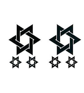 Manvik Pack Of Two 3D Temporary New Hot Star Design Tattoo Sheet Size ...