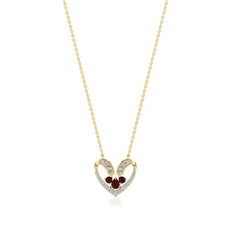 Sneh | Ruby & Lab Grown Diamonds Heart Pendant | Nivara