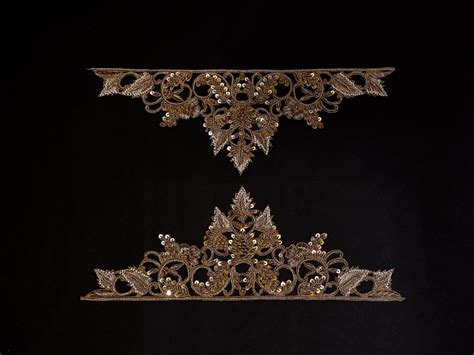 Zardozi Sleeve Patches: Antique Gold Indian Applique (1 Pair) – Kora ...