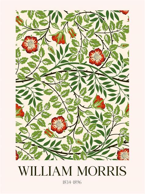 Flowers - William Morris Exhibition Poster - Vintage Naturalistic ...
