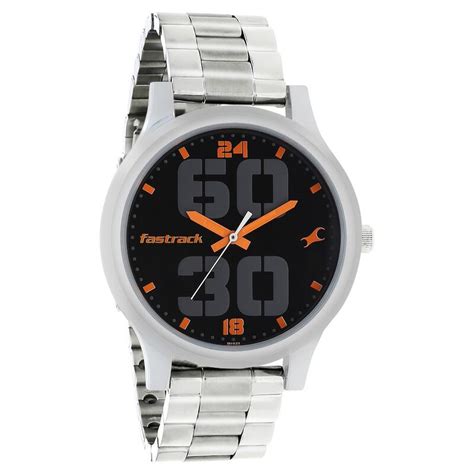 Fastrack Bold Quartz Analog Black Dial Stainless Steel Strap Watch for Guys