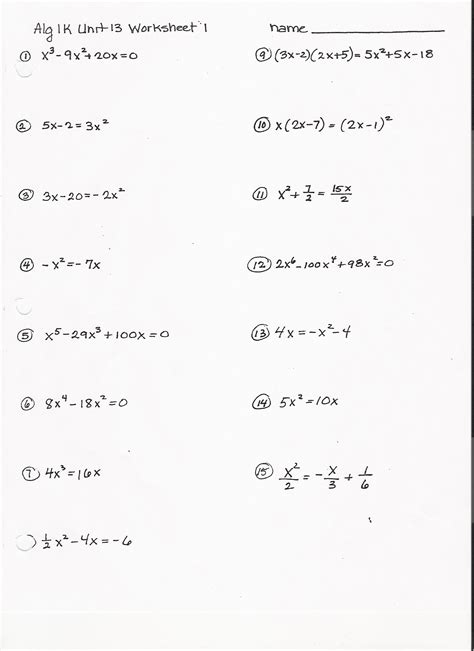 Algebra 2 Factoring Worksheet With Answers - Printable Sheet Education