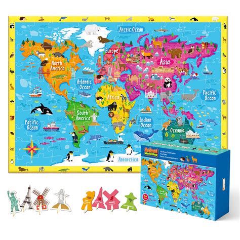 Buy 100 Piece Puzzles for Kids Ages 4-8,Animal World Toddler Puzzles ...