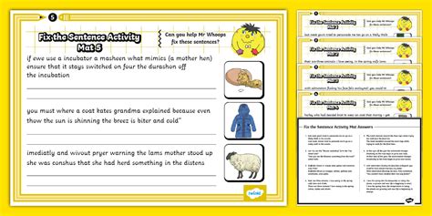 UKS2 Spring Fix the Sentence Activity Mat Pack