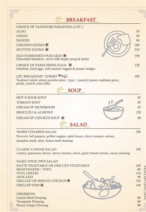 Menu at CFC KITCHEN, Chandigarh