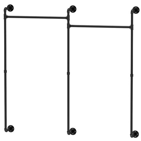 Modern Metal Pipe Clothing Hanging Rods Wall Mounted Garment Rack ...
