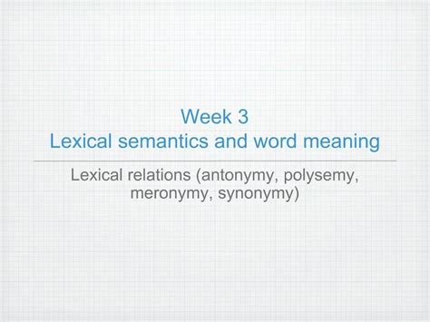 Image result for Lexical Semantics Examples