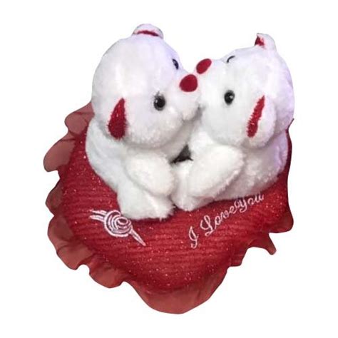 Shankar Toys Kissing Couple Teddy Bear Pair On Heart Soft Toy -Red ...