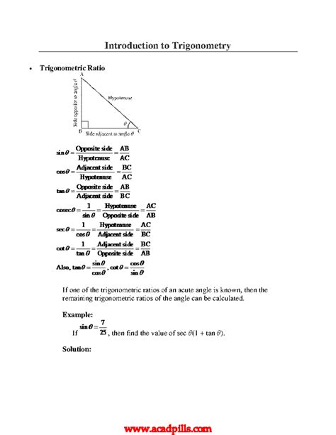Introduction To Trigonometry Visit Acadpills - Introduction to ...